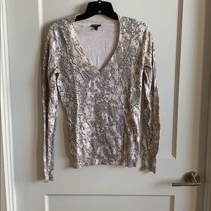 Express Fitted Snakeskin Sweater